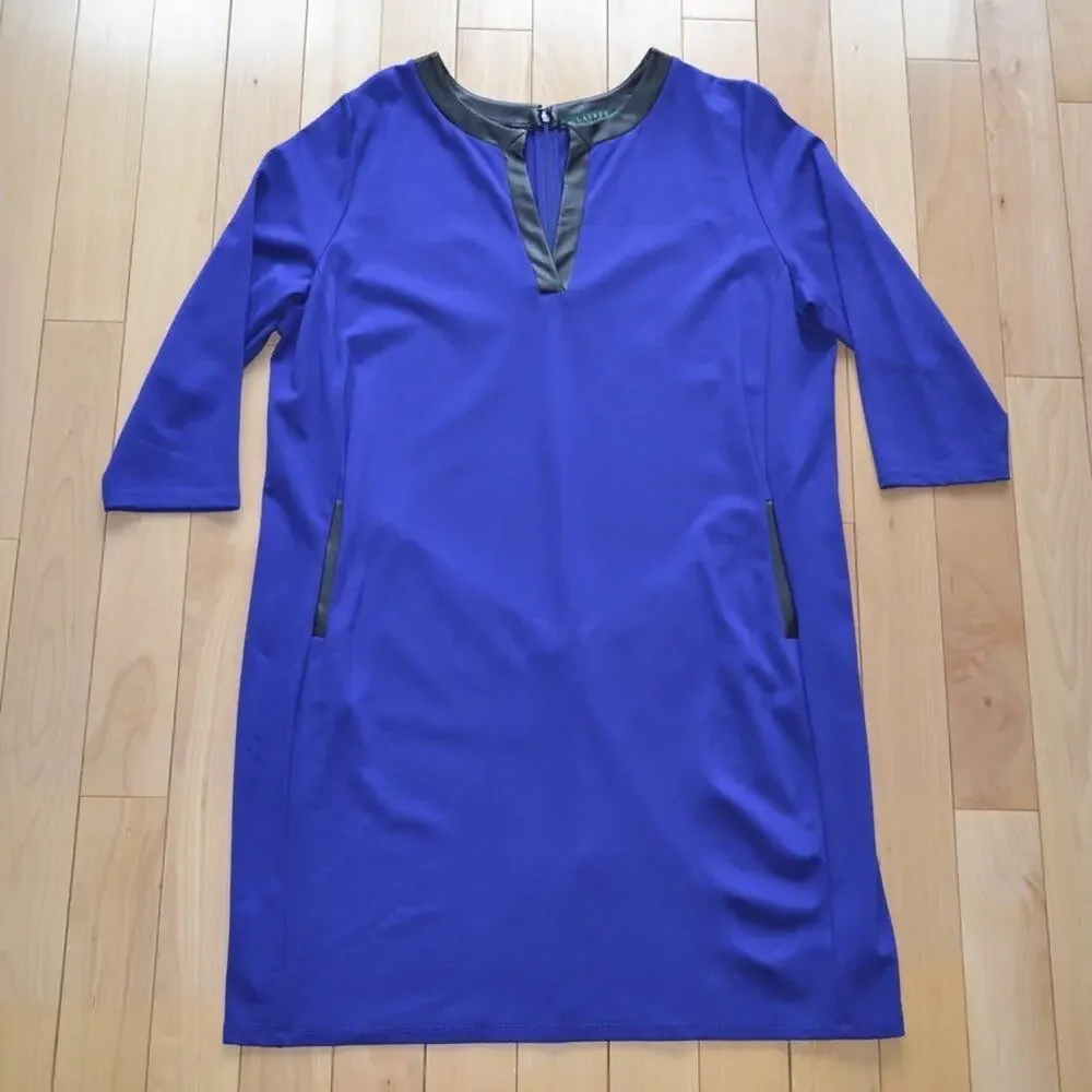 Lauren Ralph Lauren Midi Dress Blue Size 2X